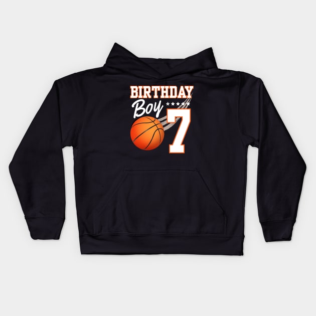 Basketball 7th Birthday Kids 10 Years Old Boys Girls Kids Hoodie by IYearDesign